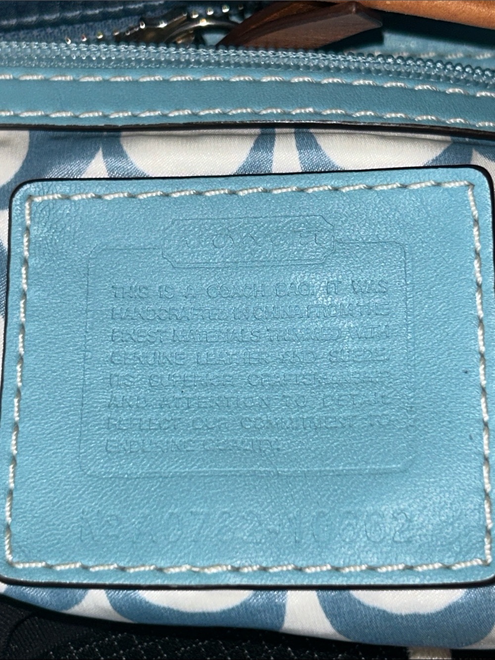 Coach Blue Satchel with Light Blue Trim and Dual Handles - Picture 9 of 9